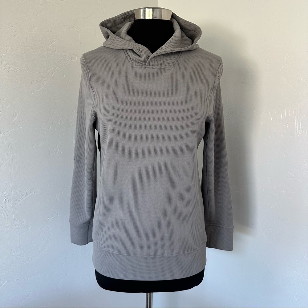 Lululemon Gray ThermoGrid Athletic Tech Long Sleeve Hoodie Top Size 6